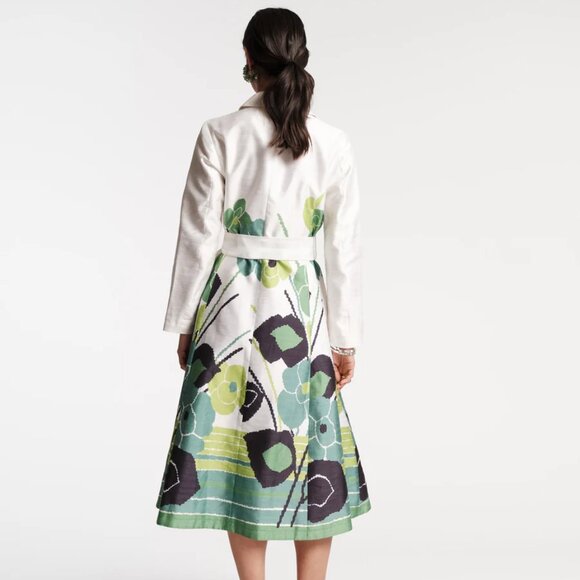 NWT Frances Valentine 3X Lucille Wrap Dress Dupioni Grass is Greener - Picture 2 of 4